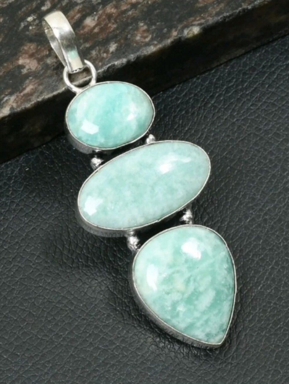 Amazonite Gemstone Jewelry 925 Sterling Silver Handmade Pendant Necklace